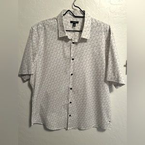 Alfani XL casual button down, white shirt sleeve.